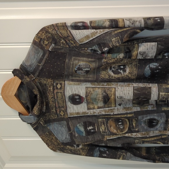 Authentic AVENTUTRES DES TOILES Abstract Art Blouse - Picture 3 of 6